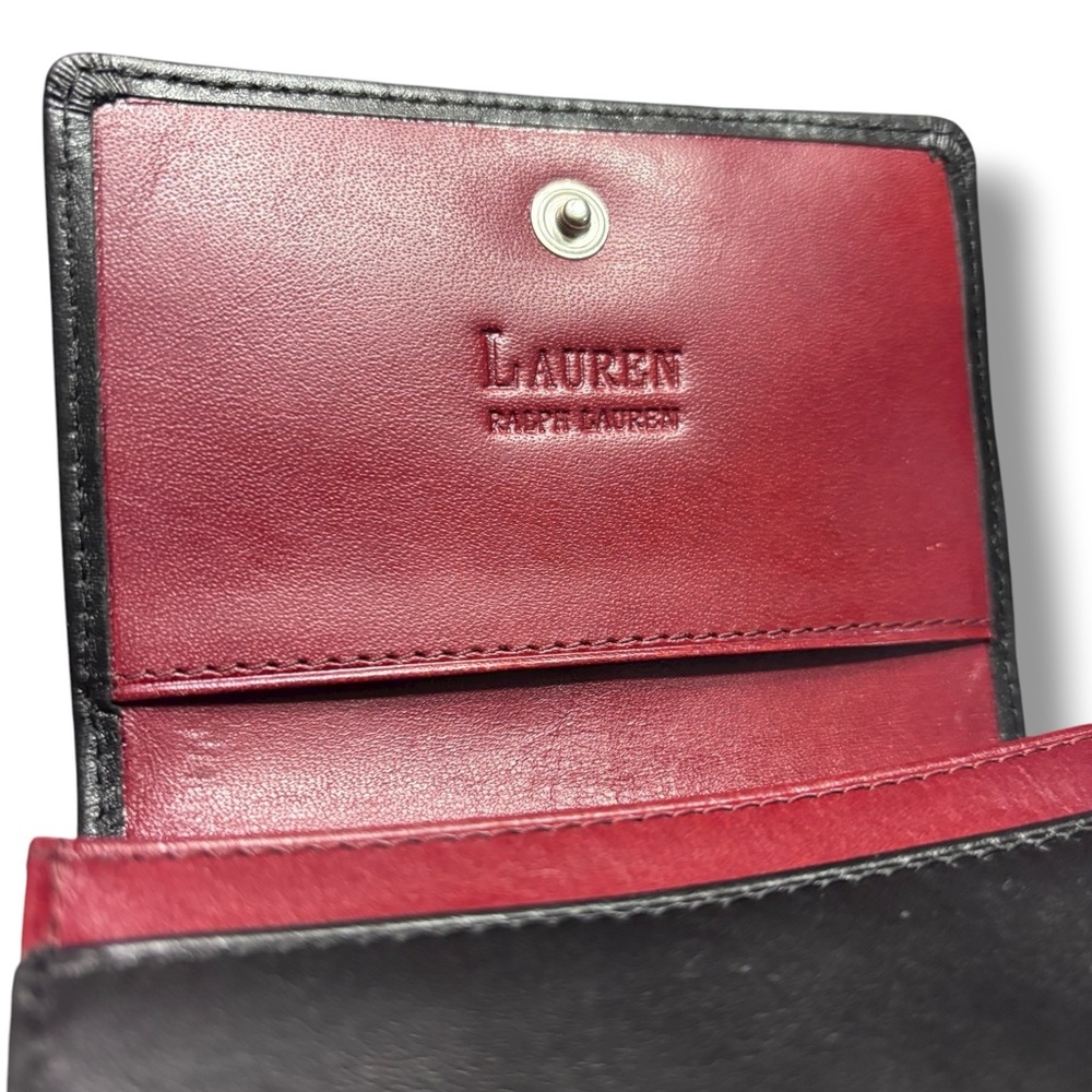 LAUREN RALPH LAUREN Black Leather Keychain Wallet - Picture 8 of 11